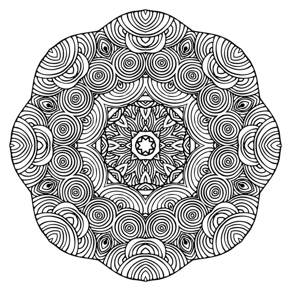 Mandala redondo padrão de ornamento vetor — Vetor de Stock