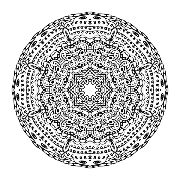 Mandala Zentangle süsleme tasarlamak vektör yuvarlak — Stok Vektör