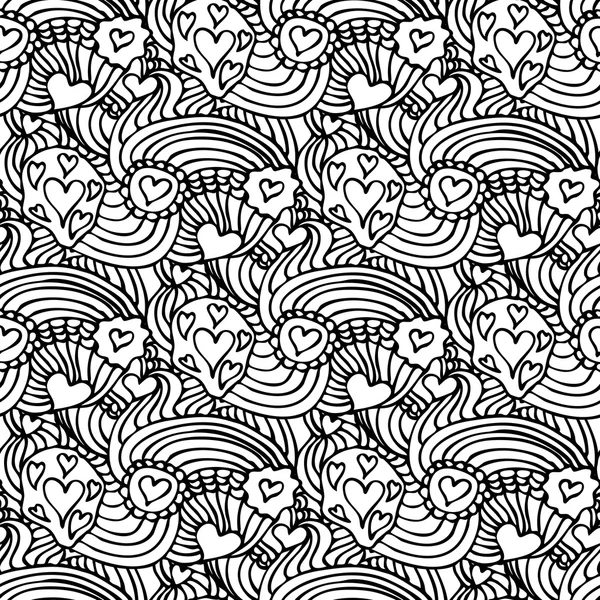 Monochroom Zentangle naadloze patroon vector — Stockvector