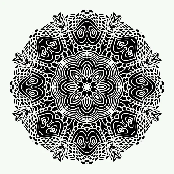 Mandala Rodada Zentangle Ornamento Padrão Vector — Vetor de Stock