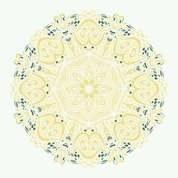 Mandala Rodada Zentangle Ornamento Padrão Vector —  Vetores de Stock