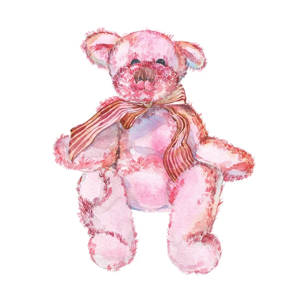 Watercolor Teddy Bear — Stock Photo, Image