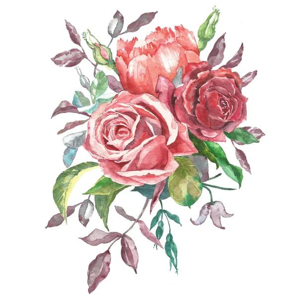 Watercolor bouquet background — Stock Photo, Image