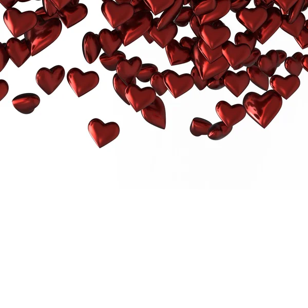 Güzel kırmızı parlak kalp şekli gösteren resim. — Stok fotoğraf