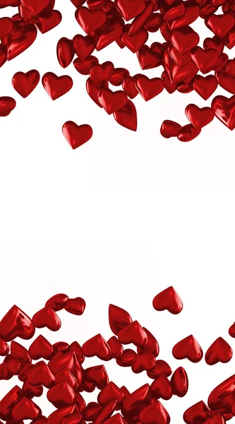 Ilustrace tvaru krásné červené lesklé srdce. — Stock fotografie