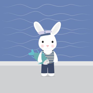 Bunny denizci pençeleri balık tutar