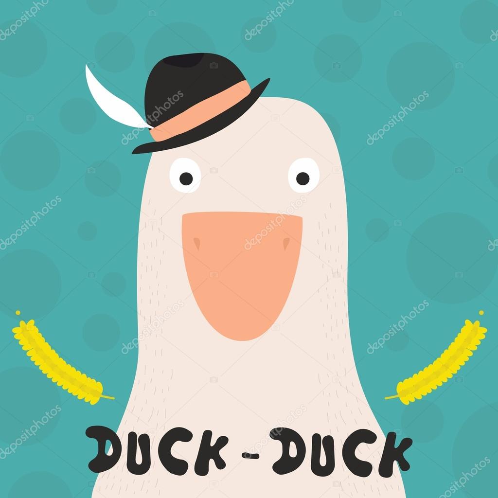 Duck retro illustration