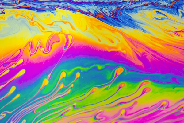 Patrones Multicolores Psicodélicos Fondo Foto Macro Disparo Burbujas Jabón — Foto de Stock
