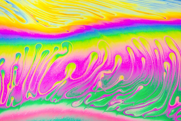 Sfondo Modelli Multicolori Psichedelici Foto Macro Scatto Bolle Sapone — Foto Stock