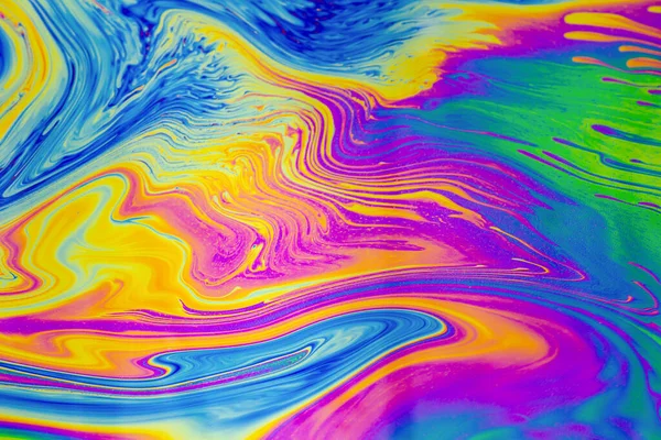 Psychedelic Multicolored Patterns Background Photo Macro Shot Soap Bubbles — Stock Photo, Image