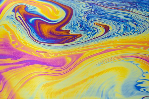 Sfondo Modelli Multicolori Psichedelici Foto Macro Scatto Bolle Sapone — Foto Stock