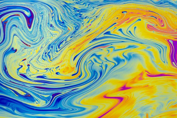 サイケデリックな多色パターンの背景 シャボン玉の写真マクロ撮影 — ストック写真