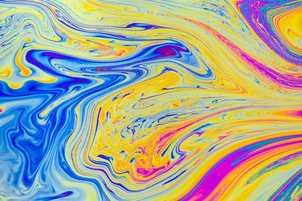 サイケデリックな多色パターンの背景 シャボン玉の写真マクロ撮影 — ストック写真