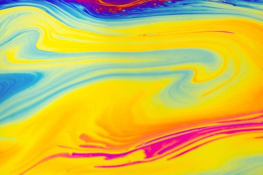 Psikedelik çok renkli desenler arka planı. Sabun köpüklerinin makro fotoğraf çekimi