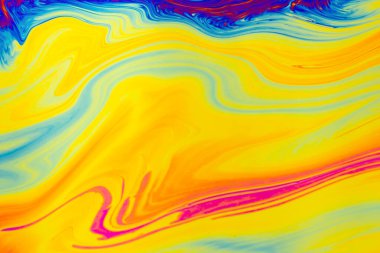 Psikedelik çok renkli desenler arka planı. Sabun köpüklerinin makro fotoğraf çekimi