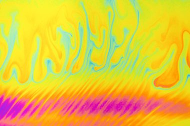 Psikedelik çok renkli arkaplan. Sabun köpüklerinin makro fotoğraf çekimi