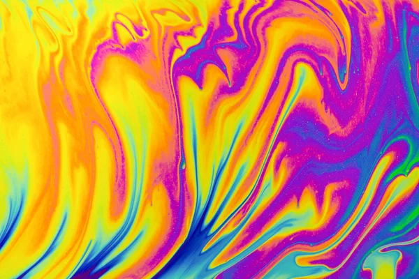 Psychedelische Multicolor Patronen Achtergrond Foto Macro Shot Van Zeepbellen — Stockfoto