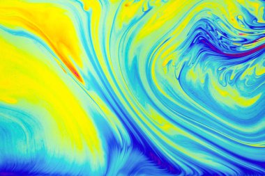 Gökkuşağı renkleri. Psikedelik çok renkli desenler arka planı. Sabun köpüklerinin makro fotoğraf çekimi