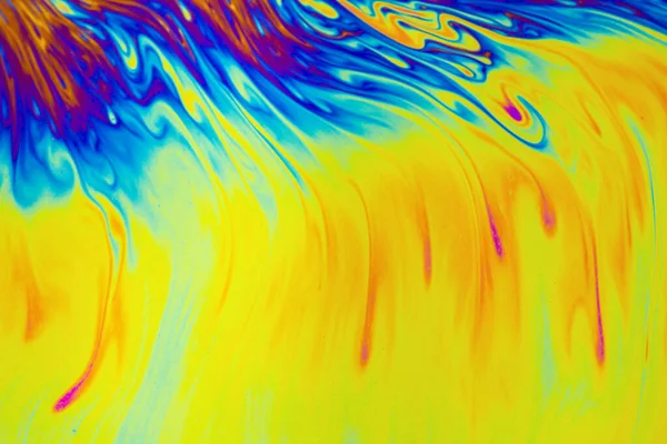 Regenbogenfarben Psychedelische Mehrfarbige Muster Hintergrund Makroaufnahme Der Seifenblase — Stockfoto