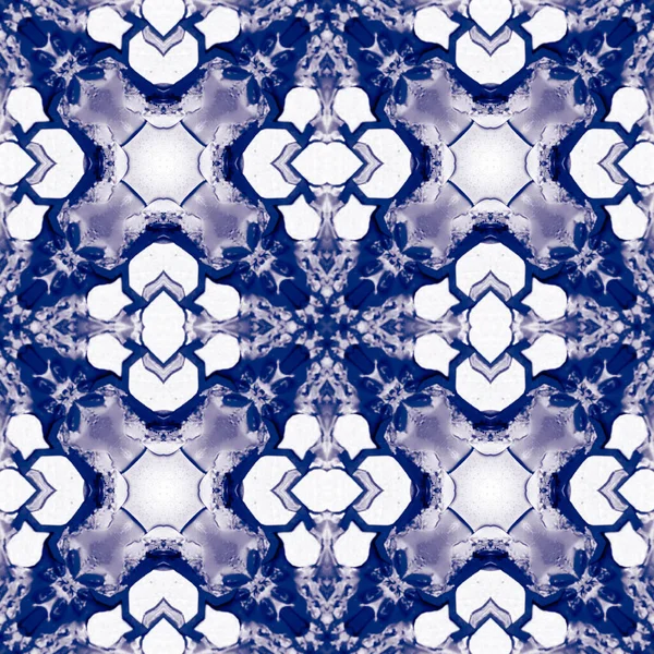 Diseño Azul Horizontal Sin Costuras Estampado Ornamento Étnico Fondo Azulejo —  Fotos de Stock