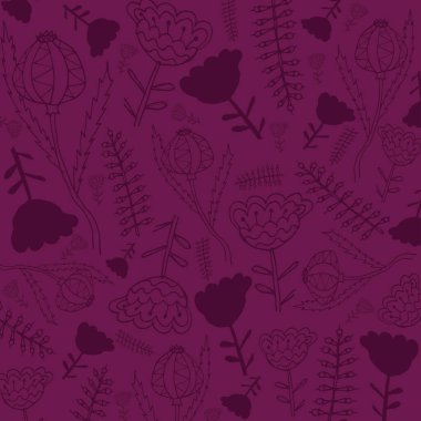 Mor Derin Çiçek Deseni. 