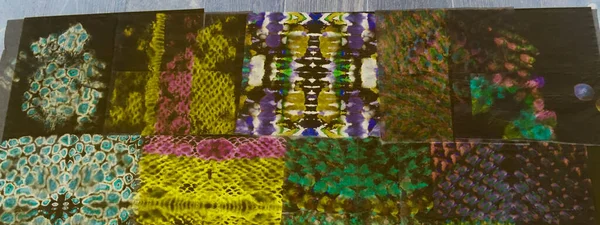 Azteca Print Diseño Étnico Patrón Astrológico Ceremonial Tie Dye Batic —  Fotos de Stock