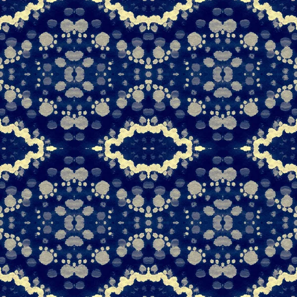Икат Этнический Абстрактный Шаблон Астрологический Образец Blue Tie Dye Batic — стоковое фото