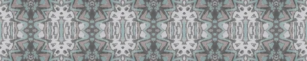 Ethnische Zierelemente Mystisches Muster Tropischer Krawattenfärbedruck Aquarelldruck Winterblau Winterblau Künstlerische — Stockfoto