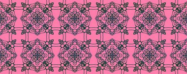 Etnik tasarım. Kabile süsü. Minimum Farklı Virüsler. Bakteriyolojik Düz Vektör İllüstrasyon Arkaplanı. Süslü geometri. Arkaplan. Bakteri İllüstrasyonu.