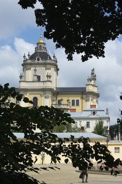 Beautiful, kind of old Saint George Church in Lviv. — Stock Photo, Image