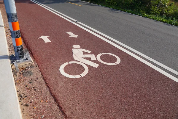 Carril bici o carril bici y carretera costera —  Fotos de Stock