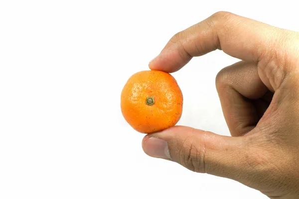 Права рука тримає апельсин — стокове фото