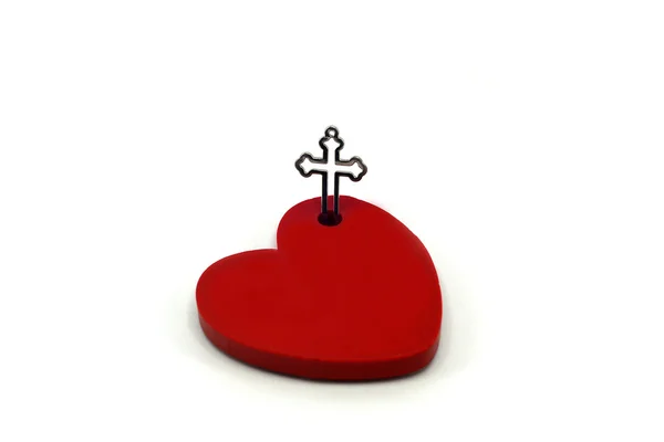 Καρδιά με σταυρό — Φωτογραφία Αρχείου