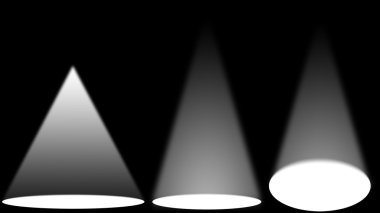 Siyah sahnede beyaz ışık kaynakları