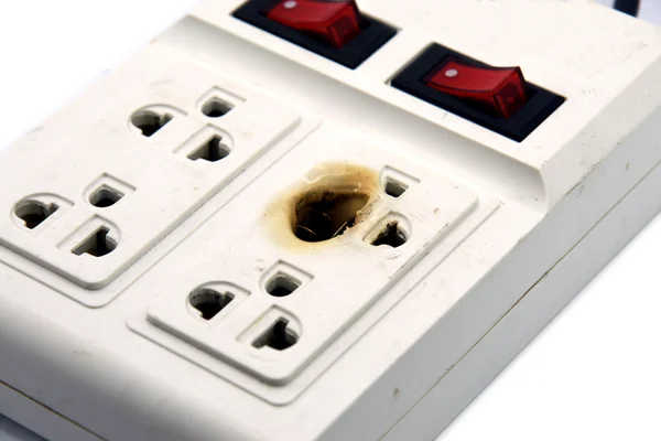 Meltdown and burn power bar plug — Stock Photo, Image