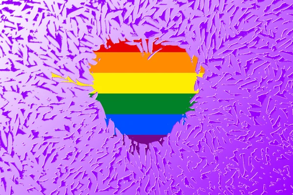 Rainbow heart and the LGBT gay pride flag — Stock Photo, Image