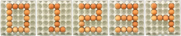 Zero um dois três quatro mostra por ovos — Fotografia de Stock