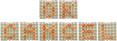 İptal kelime kağıt tepsisinde yumurtadan ok