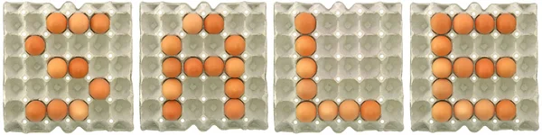VENDA palavra de ovos em bandeja de papel — Fotografia de Stock