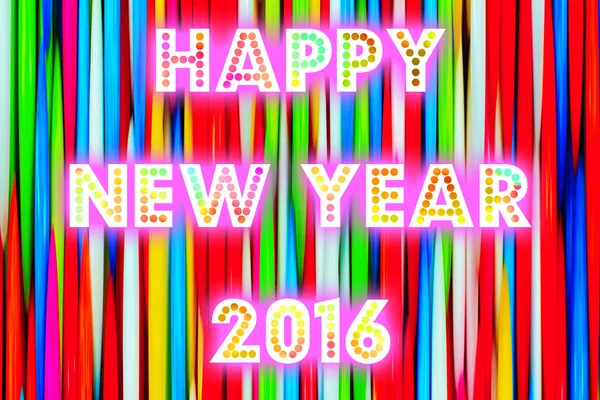Szczęśliwego nowego roku 2016 słowo z barwna ozdoba — Zdjęcie stockowe