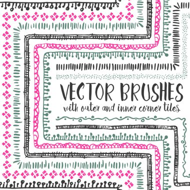 10 el çekilmiş dekoratif Dikişsiz desen fırçaları