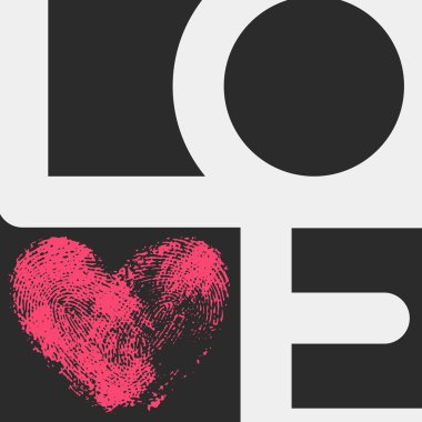 Tipografik poster aşk yazıt ile