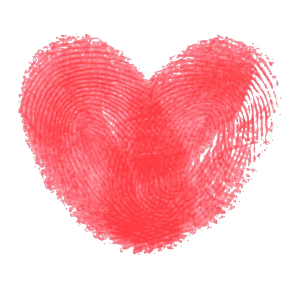 Creative poster with double fingerprint heart — Stock Vector