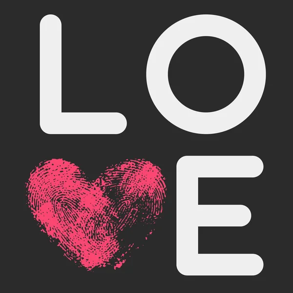 Affiche typographique avec inscription LOVE — Image vectorielle