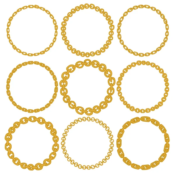 Conjunto de 9 marcos de borde de círculo decorativo . — Vector de stock