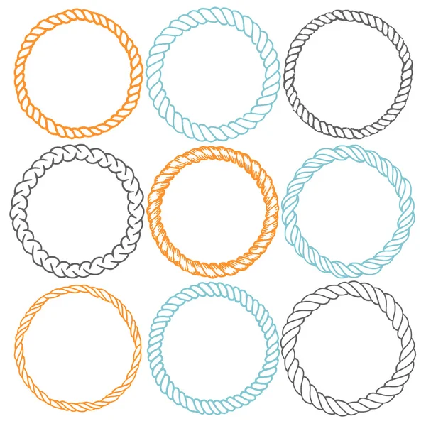 Set of 9 decorative circle border frames.