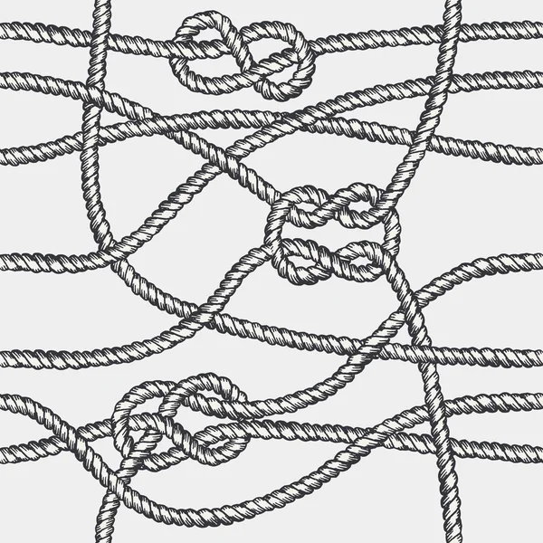 Corda marinha nó padrão sem costura . —  Vetores de Stock