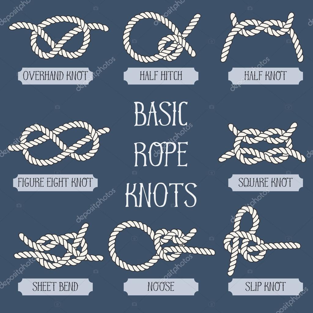 Set of nautical rope knots. — Stock Vector © ivanskaia.anastasiia@gmail ...
