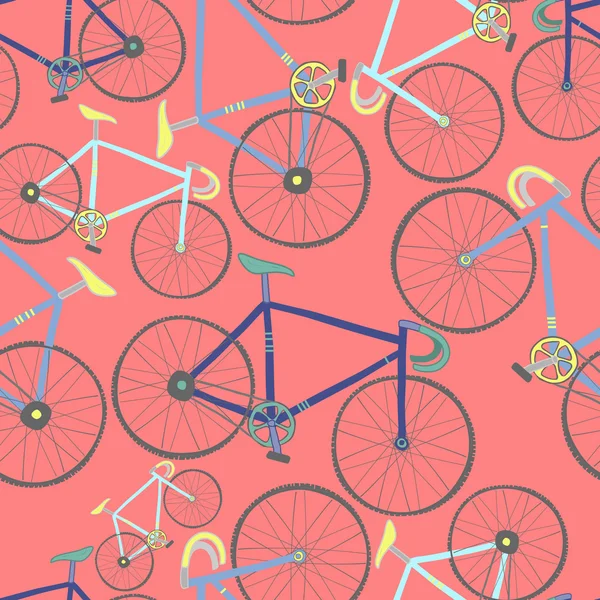 Dekorativa seamless mönster med racing cyklar — Stock vektor