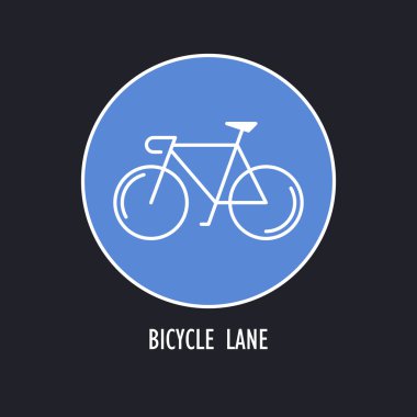 Bisiklet tek yol işaret modern çizimi